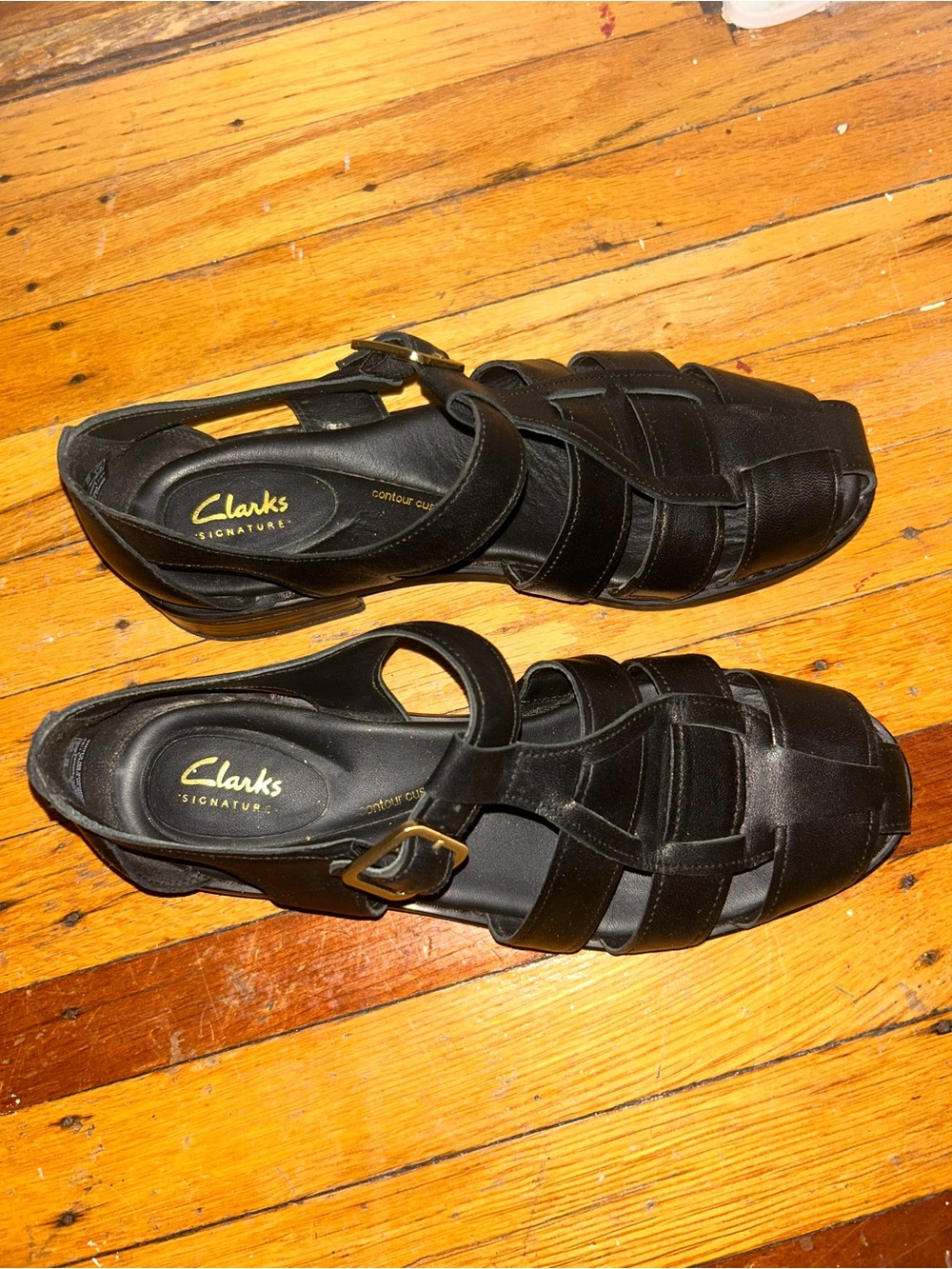 Clark’s Hana Sun Black Leather Women’s Sandals - Picture 3 of 7